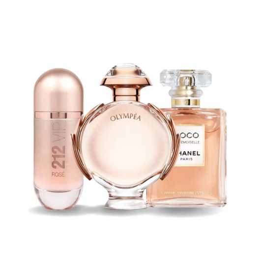 3 Parfums Carolina Herrera 212 VIP Rosé, Paco Rabanne Olympéa et Chanel Coco Mademoiselle (Eau de Parfum)