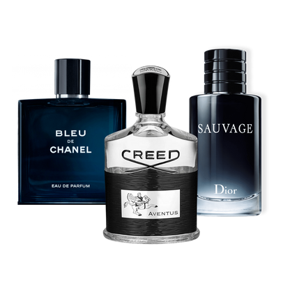 3 Parfums Creed Aventus, Bleu de Chanel, Dior Sauvage (Eau Parfum)