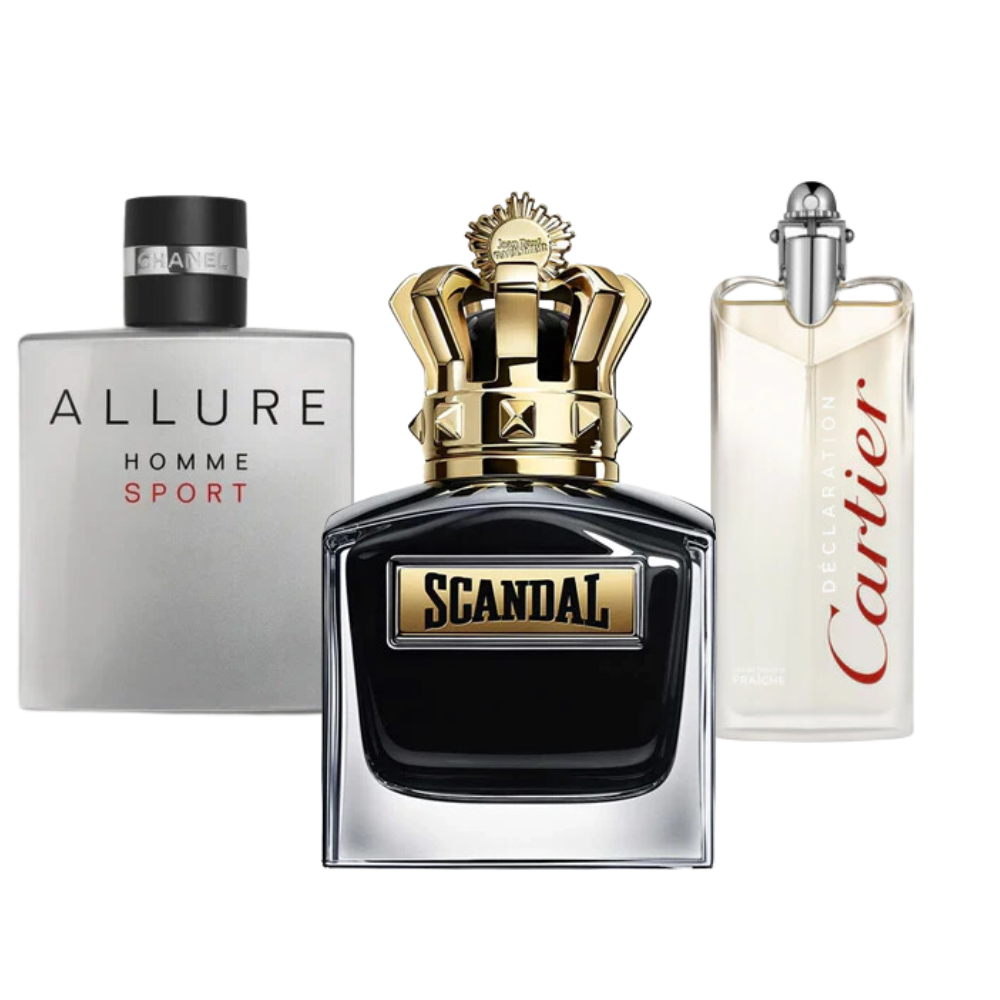 3 Parfums Allure Homme Sport, Jean Paul Gaultier Scandal, Declaración de Cartier (Eau de Parfum)