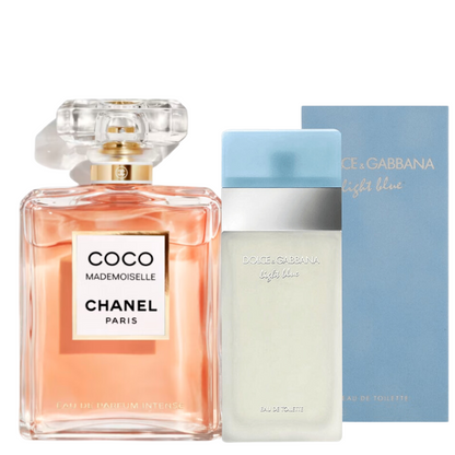 2 Parfums Chanel Coco Mademoiselle Eau de Parfum 100ml et Dolce & Gabbana Blue Blue Eau de Toilette Femme Perfume Spray 100ml