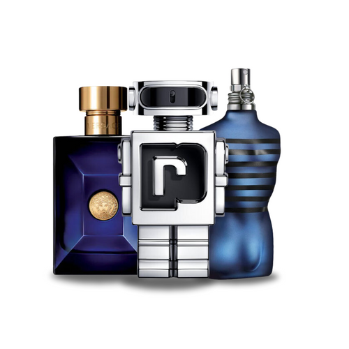 3 Parfums Versace Dylan Blue, Paco Rabanne Phantom et Jean Paul Gaultier Ultra Man (Eau de Parfum)