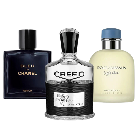 3 Parfums Bleu de Chanel, Creed Aventus, Dolce Gabbana Light Blue (Eau Parfum)